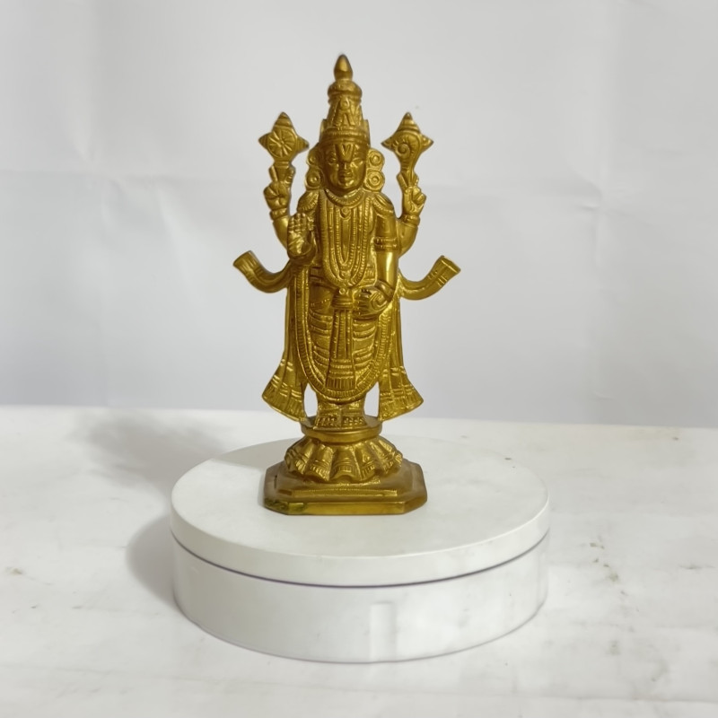 পিতলের ভগবান তিরুপতি বালাজী বিগ্রহ – ৬ ইঞ্চি | ৭৭৫ গ্রাম