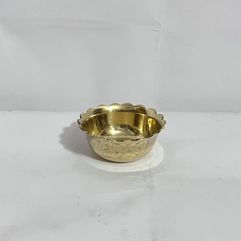 পিতলের নকশা ফুল বাটি – ৪ ইঞ্চি