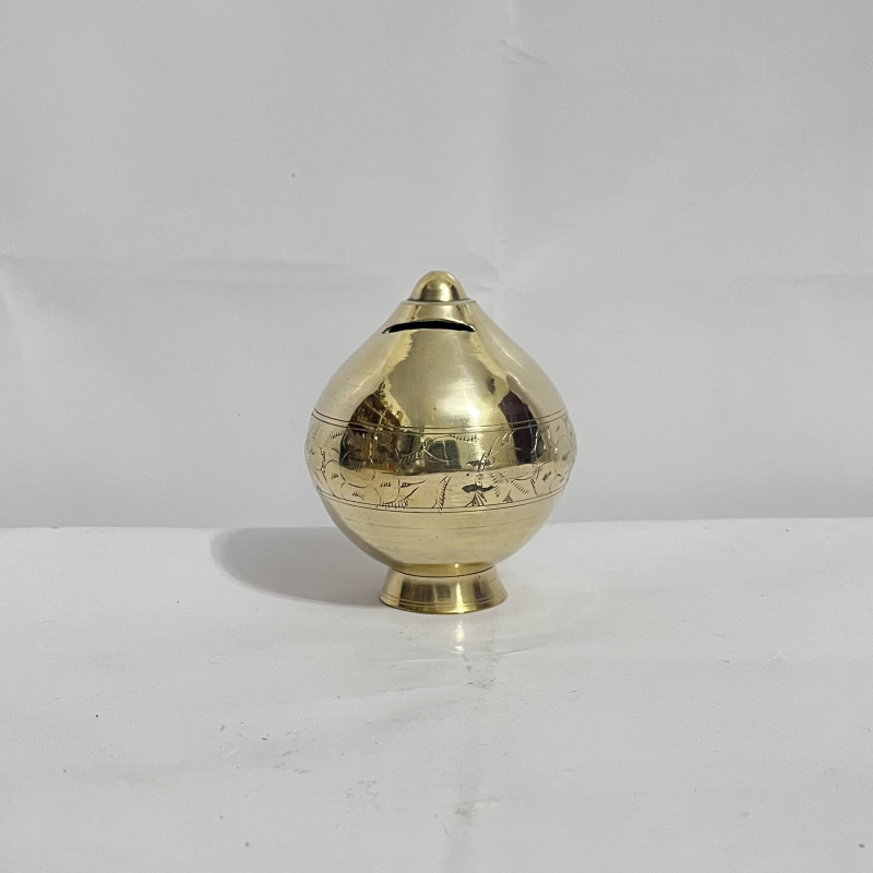 পিতলের সেভিংস ব্যাংক (Brass Coin Bank) – ৫ ইঞ্চি | ৩০০ গ্রাম