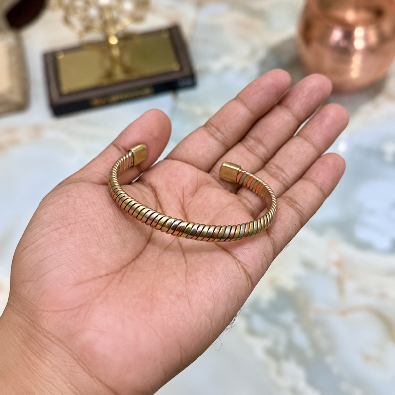 তিন ধাতুর ব্রেসলেট (Copper + Brass + Silver)