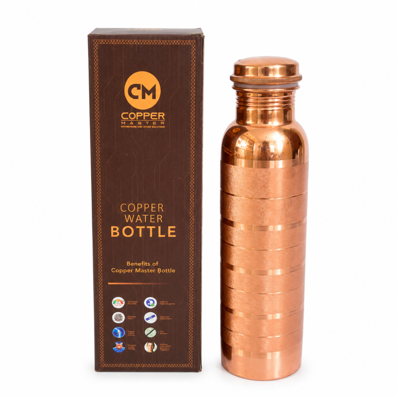 100% Pure Copper Water Bottle - 1 litre
